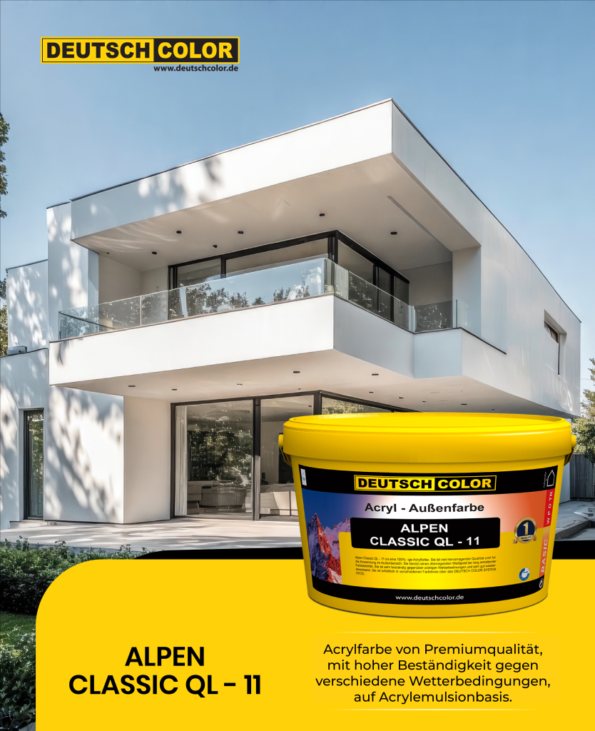 Alpen Classic QL – 11 von Deutsch Color ist eine hochwertige Acrylfarbe, ideal für Fassaden,